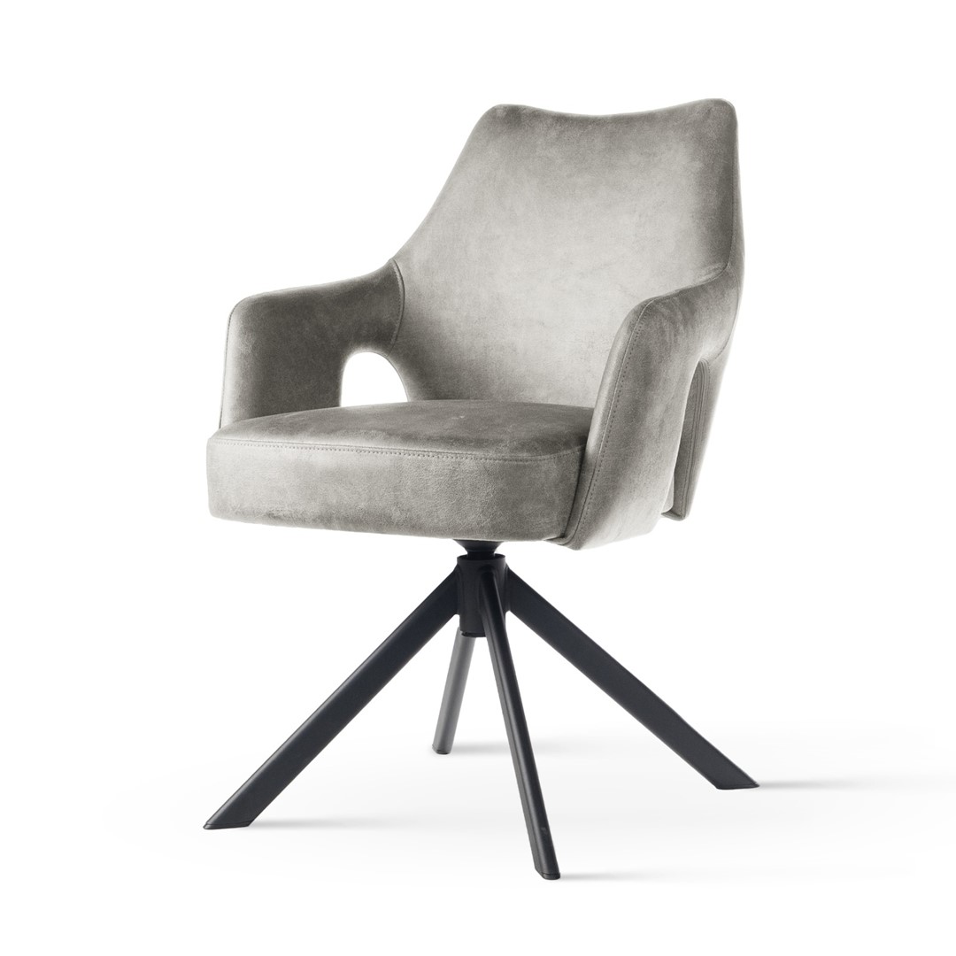 VESPER draaistoel lichtgrijs/zwart/BULL84